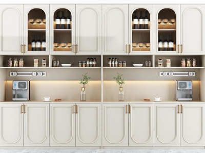 Cream style wine cabinet model