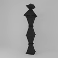 Elegant Black Floor Lamp With Modern Geometric Layered Structure Design