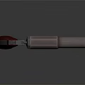 Vintage Revolver With Metal Body And Red Grip On Dark Background