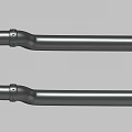Industrial Metal U Shaped Parallel Pipes With Structural Connectors Components 3d model