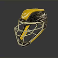 Weapon Helmet Featuring Black Yellow Design And Protective Face Mask For Tactical Operations