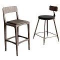 Nordic Bar Chair Bar Stool 3d model