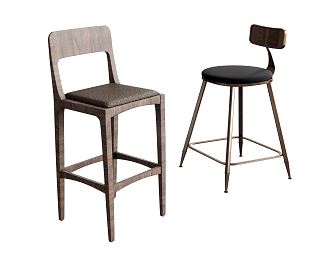 Nordic Bar Chair Bar Stool 3d model