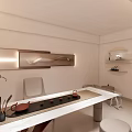 Modern Minimalist Living And Dining Room With Smart TV And Warm Ambient Home Interior Design