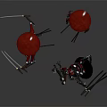 Two Sword Wielding Mechanical Characters With Robotic Bodies And Metal Blades