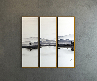 Modern Landscape Painting Hanging Painting Decorative Painting 3d model