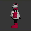 Cute Tech Inspired Animated Game Character With Gray Body Pink Gloves And Silver Mechanical Parts