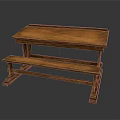 Rustic Wooden Dining Table And Bench Set For Home Furniture Decor