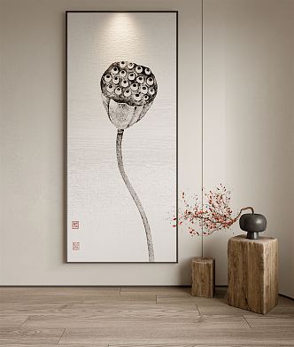 New Chinese Decorative Painting Hanging Painting 3d model