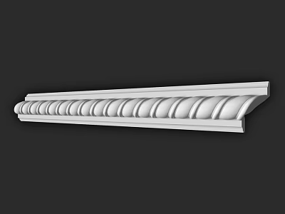 White Decorative Architectural Component with Wavy Raised Patterns for Interior Design 3d model