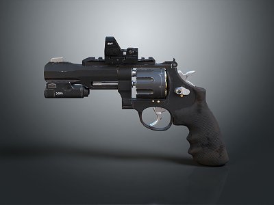 modern pistol revolver semi-automatic pistol 3d model