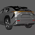 Sleek Gray Modern Electric Car With Black Roof And LED Headlights