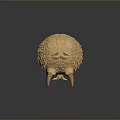 Wooden Mythical Creature Sculpture With Spherical Scaly Textured Surface Circular Protrusions Eye And Spiked Legs