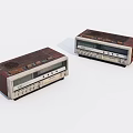 Two Classic Vintage Radios With Wooden Casing And Retro Control Panels