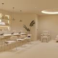 Modern Minimal Cream Tone Beauty Salon Interior Design With Comfortable Manicure And Hair Care Spaces