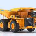 Yellow Komatsu Mining Dump Truck with Large Tires Heavy Duty Cab and Hauling Capacity