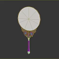 Ornate Hand Mirror With Colorful Decorative Handle And Round Glass Surface