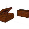 Old exquisite wooden box wooden box 3d model
