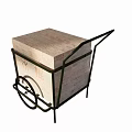 Sturdy Utility Cart With Square Container Metal Frame And Wheel Handle