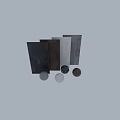 Contemporary Components With Various Colored Spheres Different Materials And Textured Panels