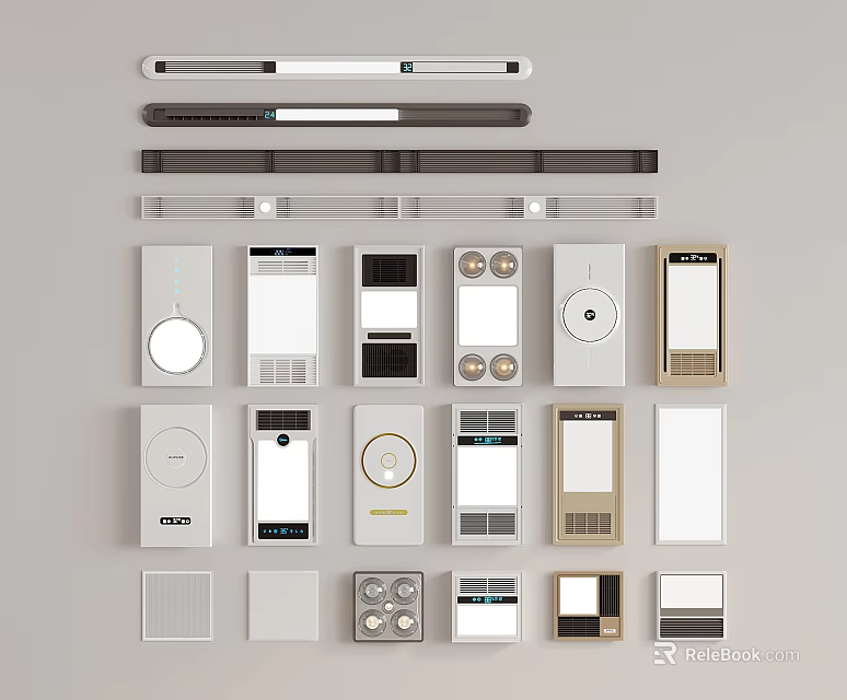 Diverse Electrical Switch Designs And Control Panels For Modern Homes 3d model 