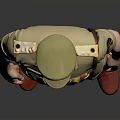 Man in Khaki Uniform with Badge Cap Sunglasses and Red Belt Shoes
