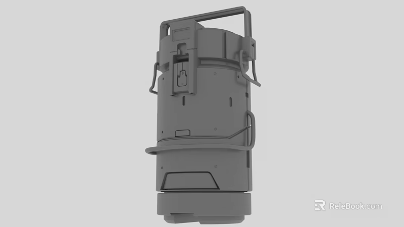 Gray Industrial Mechanical Device 3D Model With Handle Multiple Components And Structural Design 3d model