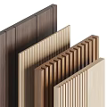 Wooden Wall Panels In Various Tones With Vertical Grooves And Textured Patterns