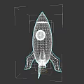Red and White Rocket Shaped Electric Toy with Blue Window for Kids Playtime