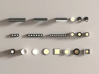 Modern downlight spotlight combination 3d model