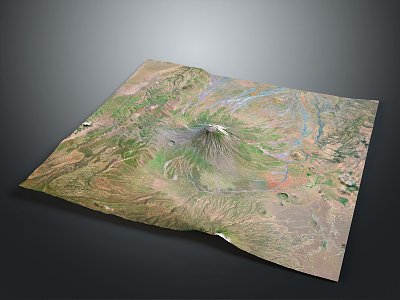 Volcanic Lava Landform Lava Environment Ground Vein Volcanic Island Terrain Mountain Landform 3d model