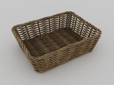 Woven Rectangular Storage Basket Ideal For Home Organization And Decoration 3d model
