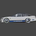 Ford Roush Racing Car Featuring Blue White Livery And Performance Logos