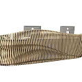 Modern Wooden Reception Desk With Wavy Striped Design And Stylish Structure