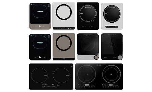 Induction cooker combined with household appliances 3d model