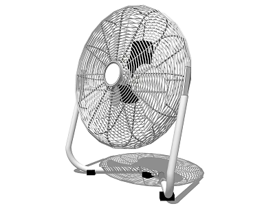 Modern Air Conditioner Fan With Metal Mesh Cover Stand And Base Design 3d model
