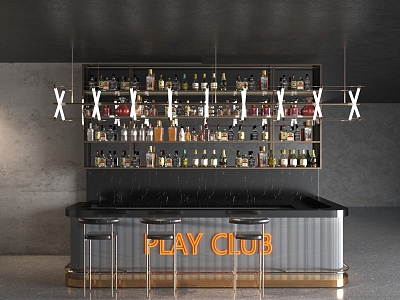 Bar Chair Drink Console 3d model