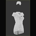 White Nurse Uniform With Short Sleeves Red Cross Emblem And Matching Cap