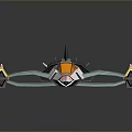 Futuristic 3D Model Aircraft With Teal White Orange And Yellow Accents