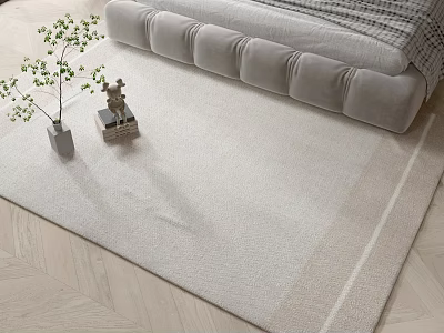 Modern Square Carpet Bedroom Carpet Ornaments 3d model