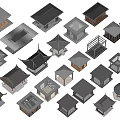 Traditional Architecture Models Featuring Various Roof Designs And Different Structures 3d model
