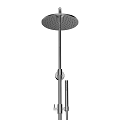 Chrome Shower System with Fixed Head Handheld Sprayer and Adjustable Bracket 3d model