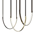Three Arm Modern Pendant Light With Black Gold Metal Curved Design