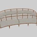 Elegant Modern Two Seater Sofa With Rattan Frame And Soft White Cushions