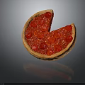Pepperoni Pizza With Missing Slice And Crispy Crust Topped With Tomato Sauce