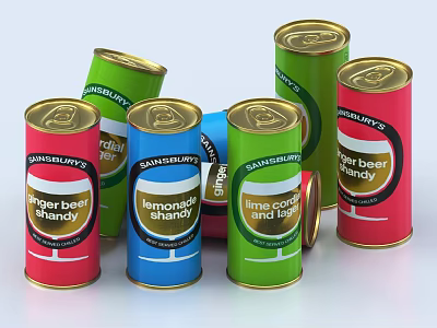 GANGURRU Canned Beverages Ginger Beer Lemonade Lime Tonic And Pepper Body Brandy Assorted Flavors 3d model