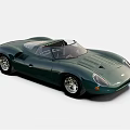 Vintage Green Sports Car with Sleek Convertible Body And Classic Design