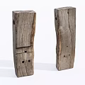 Two Natural Stone And Wood Decorative Sculptures With Rustic Texture And Holes