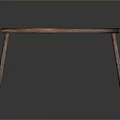Vintage Copper Dining Table With Slender Legs And Textured Surface Design