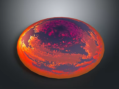 Vibrant Cosmic Sphere With Red Purple Hues And Cloud Like Texture On Dark Background 3d model